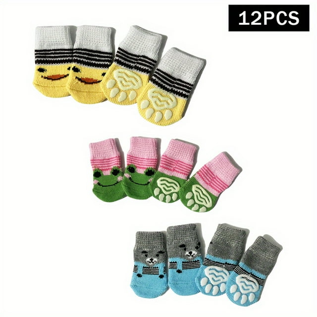 4PCS Pet Paw Protection Dog Socks For Pet Dog Small Cat Non-slip Pet Socks Christmas Gift Pattern
