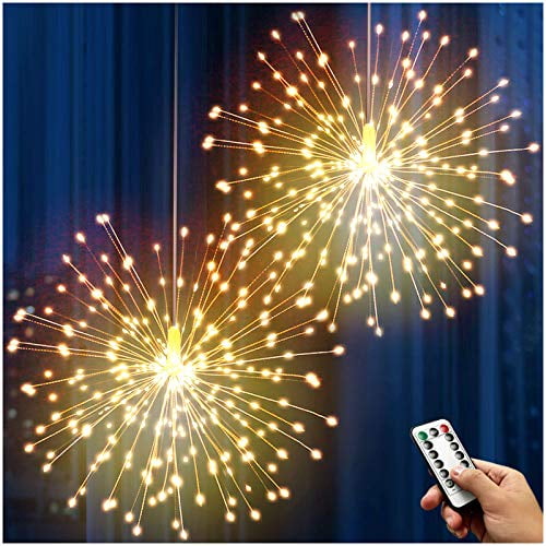 LED Hanging Firework Wire Fairy String Light Wedding Garden Party Decor Remote 