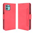 thumbnail image 1 of Case for Motorola Edge 20 Lite Cover Adjustable Detachable Card Holder Magnetic closure Leather Wallet Case - Red, 1 of 5