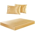 thumbnail image 5 of Luxury Satin Silk Deep Pocket Fitted Bed Sheet Mattress Cover Pillowcase Bedding, 5 of 19