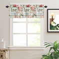 thumbnail image 2 of Vintage Love Roses Valances for Windows Floral Leaf Watercolor Flower Rod Pocket Curtain Valance Window Treatment Short Curtains for Kitchen Living Room, 54"x18", 2 of 5