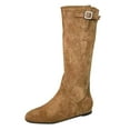 thumbnail image 2 of Viluyesy Womens Knee High Boots, Low Heels Pull-On Wide Calf Fall Winter Suede Western Boots Brown US7, 2 of 5