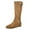 Brown, variant on Coffee Casual Ladies Suede Look Boots Western Winter Belt Buckle Solid Color Slim High Tube Knight Riding Boots
