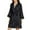 Black, variant on WREESH Womens Silk Pajamas Casual Homewear Long-Sleeve V-Neck Dress Color Lace Night-Robe One Size Mint Green