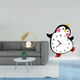 thumbnail image 2 of Escultura de pingüino de cristal, figura de metal, adorno de escritorio, estatua, soporte, reloj de pared de madera, decoración encantadora, funciona, 2 of 8