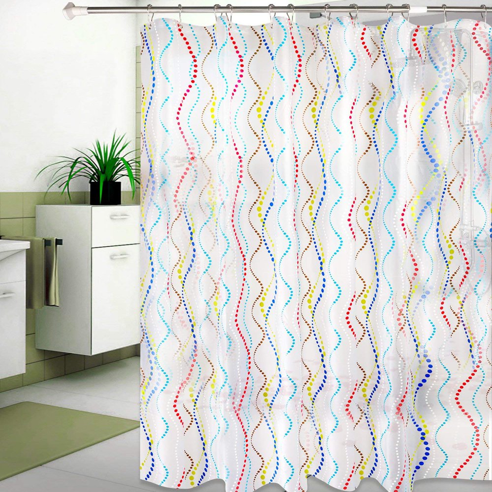 Mildew Resistant Shower Curtain AntiBacterial HeavyDuty Waterproof