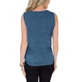 thumbnail image 2 of Camisetas sin mangas con cuello en V y botones para mujer, camisas básicas informales de verano sin mangas, camisola con tiras en la parte delantera, azul-S Sincero Ropa, 2 of 4