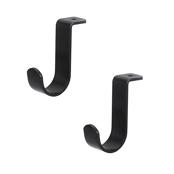 ZOURIH 2 Pack Heavy Duty Closet Rod Brackets for 1-inch Diameter Rods,Metal Hanging Shelf Rods Support with Screws,Black Closet Rod Holders for Living Room Kitchen Garden and Bathroom,Black