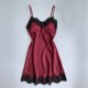 thumbnail image 3 of Gibobby Pijama de algodón para Mujer Día de San Valentín encaje ropa dormir vestido Sexy mujer lencería ropa dormir ropa interior vestidos exóticos(Vino,CH), 3 of 4