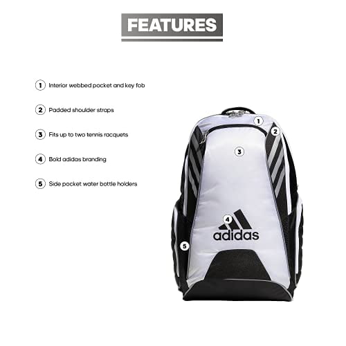 adidas Unisex Tour Tennis 12 Racquet Bag Black White Silver ONE SIZE Walmart
