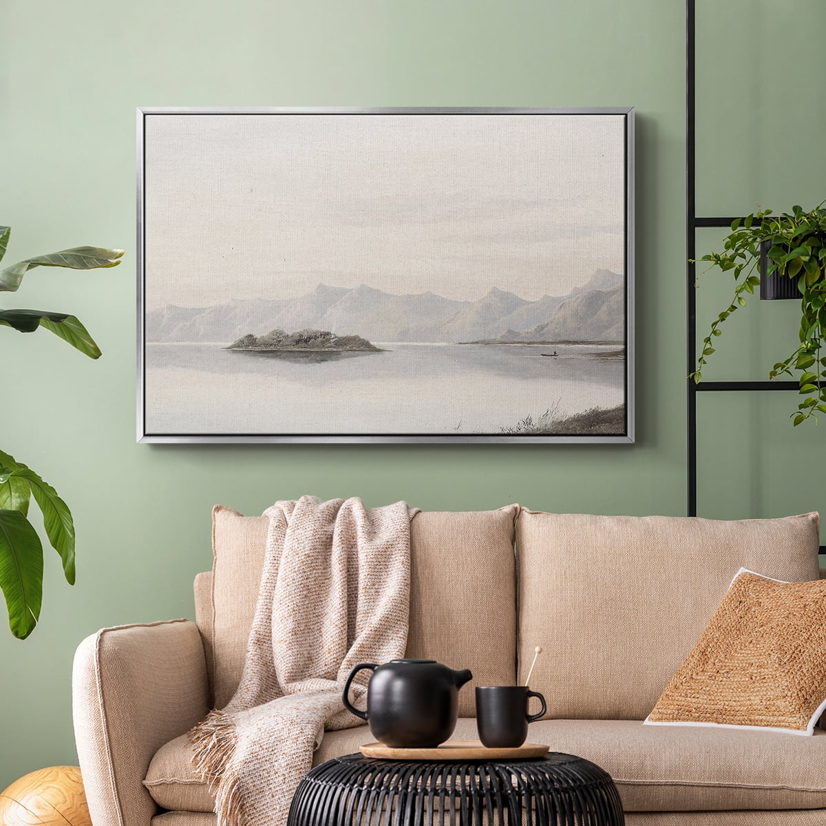 Vintage Landscape-MXI By Wexford Home Framed in Silver Wood Gallery Wrapped Canvas 25 in. x 37 in.
