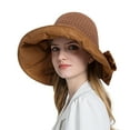 thumbnail image 3 of IDALL Sun Hat Visor Hats Women Outdoor Sunscreen Sun Hat All Match Tethered Large Brimmed Sun Hat Beach Hat Summer Hats Coffee One Size, 3 of 6