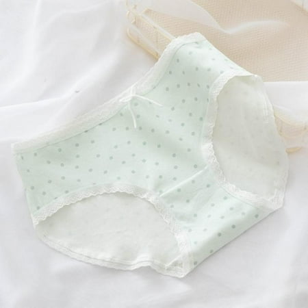 

Xinhuaya Printing Briefs For Ladies Lace Heart Printed Bow Underpants Seamless Soft Print Dots Breathable Comfort Panties
