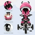 thumbnail image 4 of GVN 7-in-1 Detachable Baby Stroller with Canopy and Safety Harness-Pink, Summer Stroller for Infant & Toddler, 4 of 8