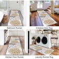 thumbnail image 4 of MeyJey 2'x10' Floral Runner Rug for Hallways, Oriental Non Slip Machine Washable Area Rugs Vintage Floor Carpet for Bedroom Kitchen Dinning/Living/Laundry Room, Brown/Gray, 4 of 5