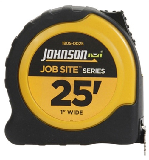 Johnson 18050025 Job Site Power Tape Measure, NylonCoated Blade
