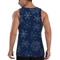 thumbnail image 3 of Easygdp Snowflake Dark Blue Men's Tank Top, Sleeveless Muscle T Shirts, Breathable, Quick-Dry, Loose for Gym, Running, Fitness - 3X-Large, 3 of 9