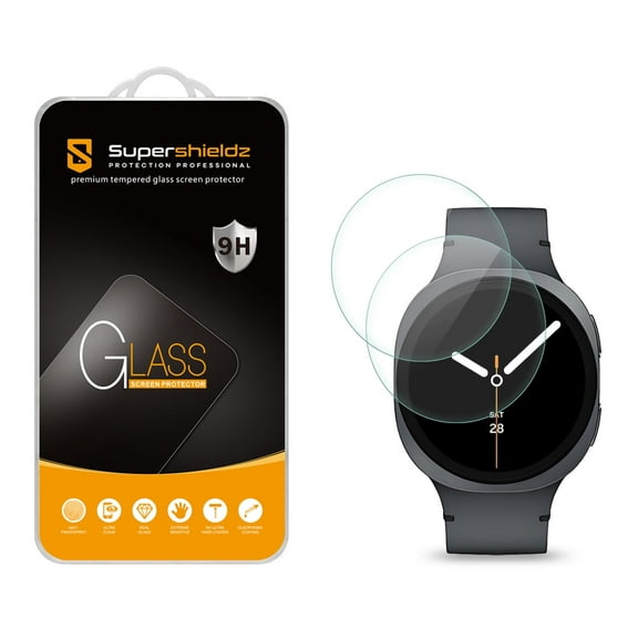 (2 Pack) Supershieldz Designed for Samsung Galaxy Watch 8 (44mm) Tempered Glass Screen Protector, Anti Scratch, Bubble Free