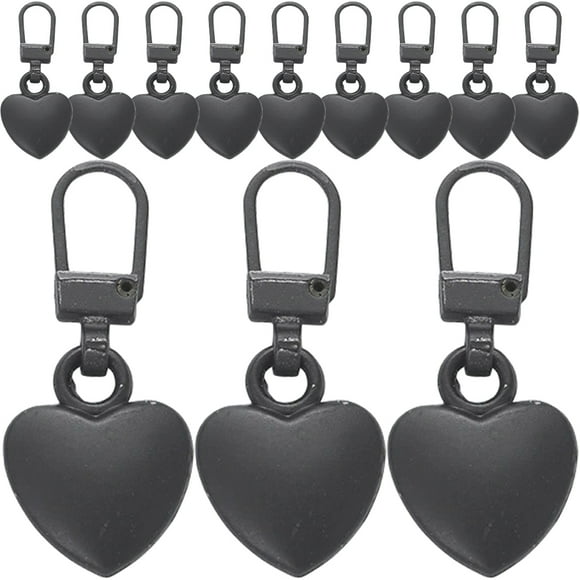 CRILSTYLEO 12Ud Cremallera Tirador Negro Para Bolsas Deportivas Y Abrigos Práctico Y Duradero