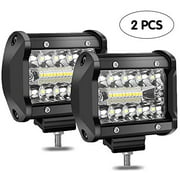 BAOLICY 4inch 60W LED Lights Bar Driving Pods Work Lights Spot Flood Combo Beam Offroad Waterproof Triple Row Off Road
