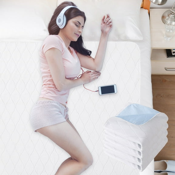 Heavy Absorbency Washable Underpads Reusable Incontinence Pads for Adults Elderly Pets Waterproof Protective Bed Couch Sofa Furniture Pad 18x14 Inches 5 Pack