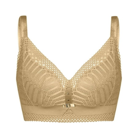 Cute Sports Bras Women Ladies Comfortable Breathable No Underwire Lace Push up Bra Woman Underwear V-Neck Lightly Lined Bra Feature Hook and Eye Closure Balconette Bra Style Y-587   Yellow 34