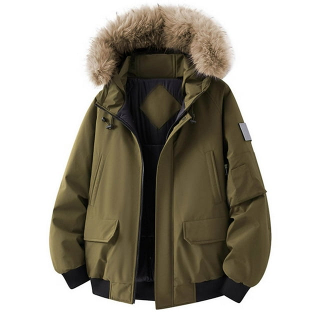 Lovzfmll Veste de Travail pour Homme à Capuche, Poids Lourd, Extérieur, Multiples Poches, Vert Armée, TG