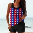 thumbnail image 2 of Trajes de Baño de Mujer Más Tamaño Día de la Independencia Impresión Bowknot Dos Piezas con Pantalones Cortos, Pantalones Cortos de Tamaño Más para las Mujeres, 2 of 6