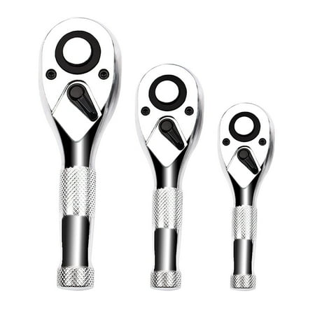 

1/4 3/8 1/2 Inch Drive Stubby Ratchet Set 3Pc Mini Ratchet Quick-Release Head 72-Tooth