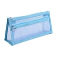 thumbnail image 2 of Trousse à Crayons en Filet - Pochette de Rangement Portable Grande Capacité, en Nylon Résistant aux Taches, de Forme Rectangulaire, Bleu, JKODE, 2 of 9