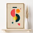 thumbnail image 2 of PixonSign Framed Canvas Print Wall Art Semi Circle Midcentury Art Geometric Shapes Illustrations Modern Art Contemporary Fun Multicolor Ultra for Living Room, Bedroom, Office - 24"x36" Natural, 2 of 5