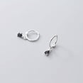 thumbnail image 5 of K-KED REAL GENUINE 925 STERLING Solid SILVER HOOP SLEEPER EARRINGS Crystal Drop-Silver, 5 of 6