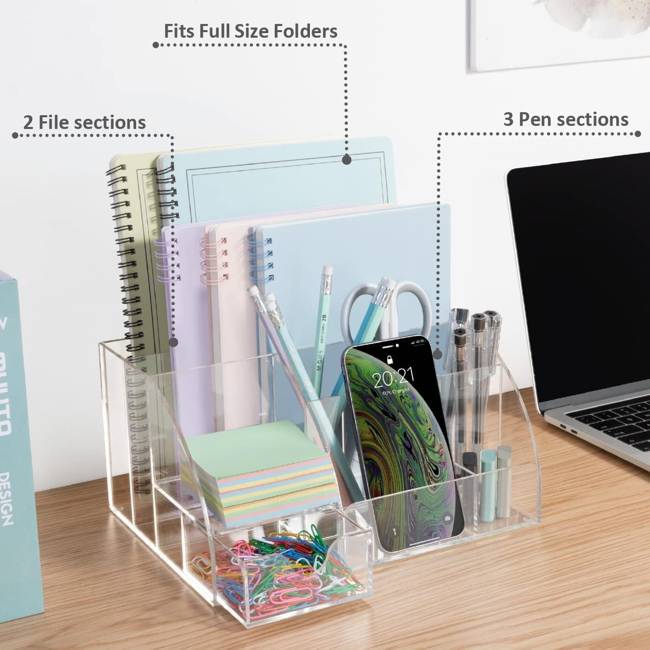 Clear Acrylic Desk Organizer For Home Office Supplies Accessories