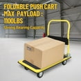 thumbnail image 2 of Pinypikaka Foldable Platform Truck 1100 lbs Capacity Steel Flat Push Dolly with 5" Wheels 36" x 24" Heavy Duty Flatbed Hand Cart for Home Garden Office Warehouse Loading and Moving, 2 of 8