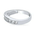 thumbnail image 3 of BERRICLE Sterling Silver Wedding Rings Channel Set Round Cut Cubic Zirconia CZ Anniversary Curved Half Eternity Ring for Women, Rhodium Plated Size 9, 3 of 9