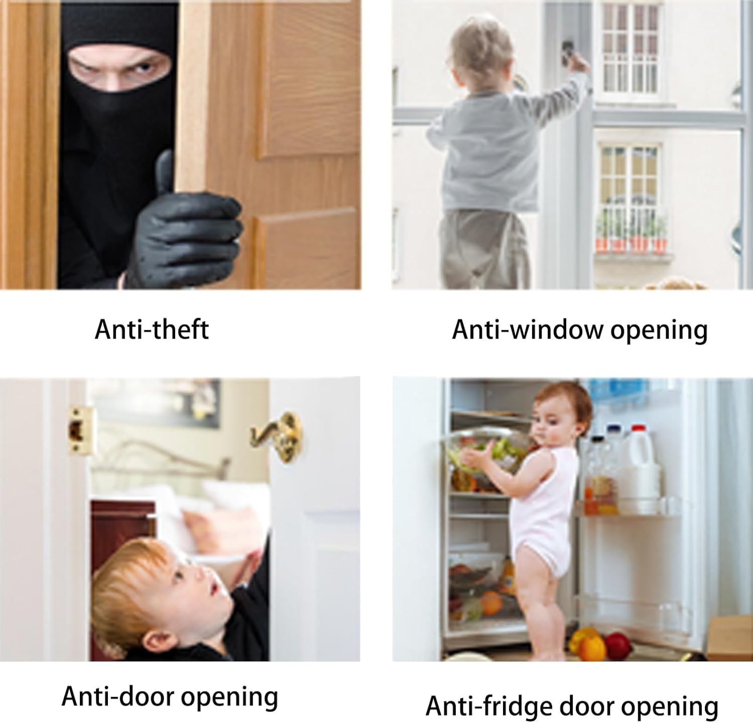Child Door Lock with Abnormal Alarm (White 2Pack),Door Locks for Kids Safety, for Door Monkey, Child Proof Door Lock, Drawers and Child Safety Cabinet Locks, 3M Adhesive No Drilling