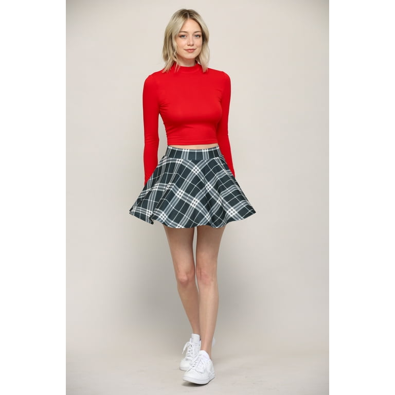 By johnny checked clearance pleated mini skirt