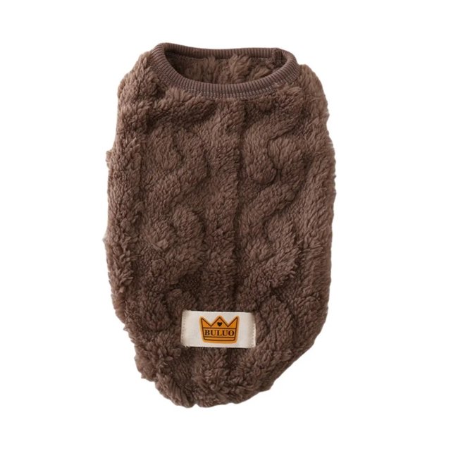 Fleece Pullover Pet Clothes Cute Wavy Double-sided Puppy Kitten Coats Sweater for Small Medium Dogs Cats Warm Winter Outfit ShopWise Round