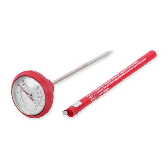 Instant Read Food Thermometer for Cooking, Baking, Grilling, 0-220°F/0-100°C, Stainless Steel, Pocket-Sized