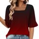 thumbnail image 1 of Blusas de Manga Corta para las Mujeres, Moda Verano Impreso, Blusas de Cuello Redondo, Chaqueta de Manga Corta para las Mujeres, 1 of 7