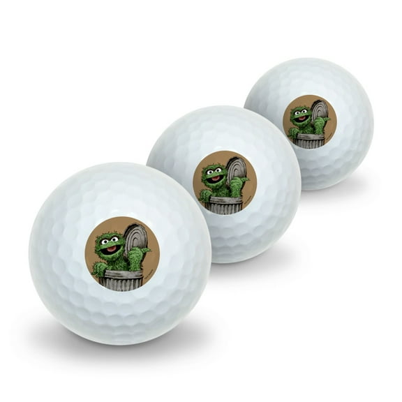 Sesame Street Vintage Oscar the Grouch Novelty Golf Balls 3 Pack