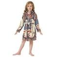 thumbnail image 6 of FORMRS Niños Bathrobe Unisex Hooded Robe Soft Plush Pajamas Sleepwear, Size 7-9T, Baseball Pattern, 6 of 7