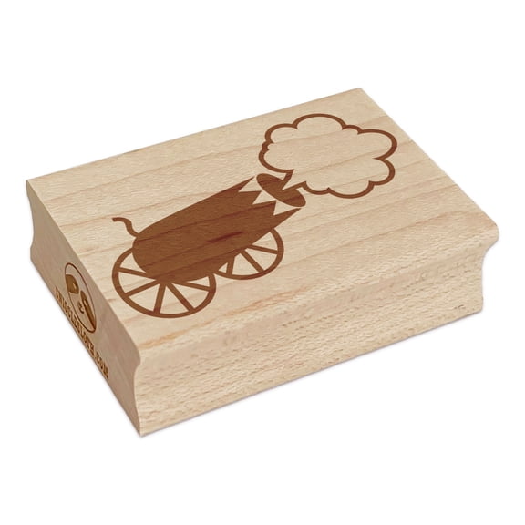 Circus Carnival Cannon Rectangle Rubber Stamp Stamping Scrapbooking Crafting - Small 1.7in