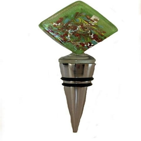 

W2 Trading WT-YQ93346-5 Glass Wine Stopper Green & Clear