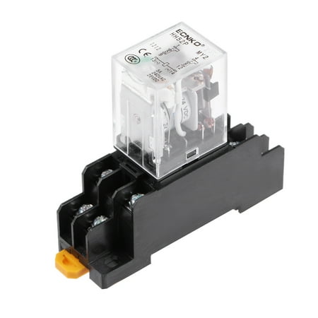 Unique Bargains HH52P DC24V Coil DPDT 8 Pins Electromagnetic Power Relay Green LED w socket price history on PriceWatchPro