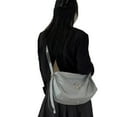 thumbnail image 5 of GROTTO nuevo bolso flecha no sexista piel piedra negro plisado gran capacidad bandolera de un hombro, 5 of 5