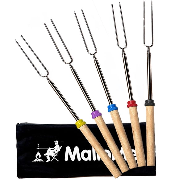 Palitos para asar malvaviscos MalLome, 32 cm, acero inoxidable, paquete de 5