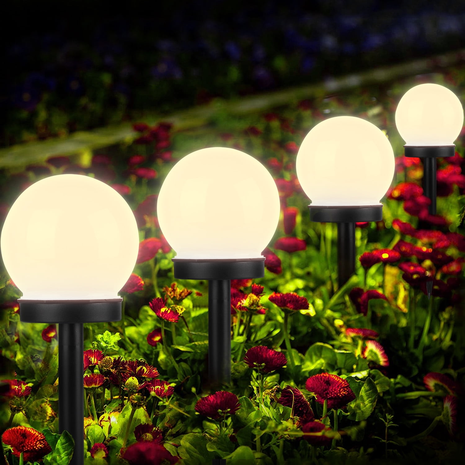 1-4PCS Solar Power Light Wall LED Light Outdoor Garden Path Landscape Fence Lamp 
