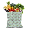 thumbnail image 1 of Hedgehog and Floral Design Canvas Tote – Cute Cartoon Animal Reusable Bag, 1 of 5