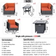 thumbnail image 7 of Ovios 6 Pieces Outdoor Patio Furniture with 30 inch Fire Pit Table All Weather Wicker Conversation Set with 360°Swivel Chair for Porch, 7 of 7